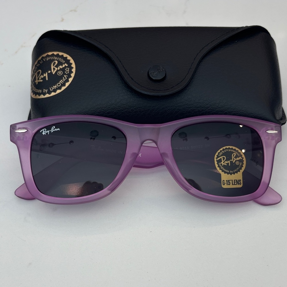 Ray‑Ban Purple Original Wayfarer Sunglasses with Case NWT - Picture 13 of 14